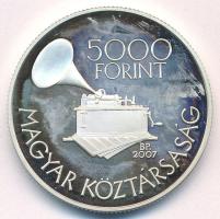 2007. 5000Ft Ag "Kodály Zoltán születésének 125. évfordulója" T:AU (eredetileg PP) folt Ad...