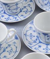 cca 1900, Kalk Porzellanfabrik, 6 darab vasfűmintás csésze alátéttel, egyik csészén lepattanással, j...