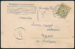 1903 Képeslap CSÁKTORNYA / BOBA mozgóposta bélyegzéssel / Postcard with railway postmark