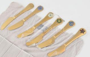 cca 1975-185 4 db Ezüst(Ag) Georg Jensen dán dísz kés jelzett, h: 16,5 cm, nettó: 59, g / dv, összes...