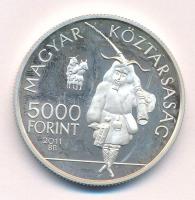 2011. 5000Ft Ag "A mohácsi busójárás" T:AU (eredetileg PP) folt Adamo EM237