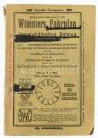 1934 Wimmers Fahrplan der österreichischen Bahnen, 55. Jahrgang, térképmelléklette, viseltes állapotban, 768p