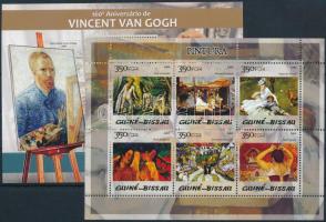 2013 Vincent van Gogh festmények blokk + kisív Mi 1156 + Mi 2832-2837