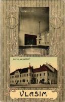 1909 Vlasim, Wlaschim; Hotel na Knízecí, Divadelní Sál / hotel, theater hall. V. E. Cikhardta. Art Nouveau