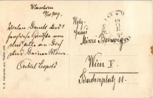 1909 Vlasim, Wlaschim; Hotel na Knízecí, Divadelní Sál / hotel, theater hall. V. E. Cikhardta. Art N...