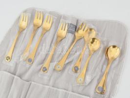 cca 1975-185 5 db Ezüst(Ag) Georg Jensen dán dísz villa és 4 kanál jelzett, h: 13,5, 11 cm, nettó: ö...