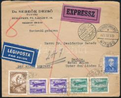 1935 Expressz légi levél 6 db bélyeggel Berlinbe küldve / Express airmail cover with 6 stamps to Berlin