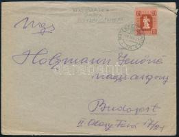 1946 Levél "MÁTÉSZALKA-ZAJTA" jegyzékelőmenet bélyegzéssel / Cover with railway postmark