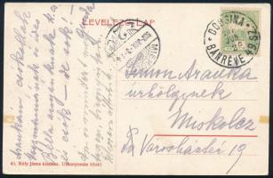 1907 Képeslap DOBSINA / BÁNRÉVE mozgóposta bélyegzéssel / Postcard with railway postmark