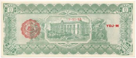 Mexikó / Forradalom / Chihuahua 1915. 10P "N" sorozat, hátoldalán piros karélyos felülbély...