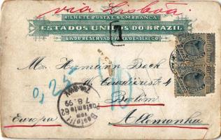 1899 (Vorläufer) Brazil, Lembranca do Brasil, Bocudo. Alexandre Richtman / Greetings, folklore. Art ...