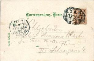 1899 (Vorläufer) Wien, Vienna, Bécs; Gruss vom Tivoli. Pavillon, Café-Salon, Eingang zum Tivoli / re...