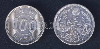 Japán 1928-60. 50S Ag, 100Y Ag T:2,2/3