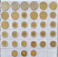 1990-2015. 1Ft-200Ft érmékből álló, 182db-os gyűjtemény albumba rendezve, benne forgalmi érmék, forg...