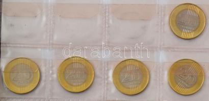 1990-2015. 1Ft-200Ft érmékből álló, 182db-os gyűjtemény albumba rendezve, benne forgalmi érmék, forg...