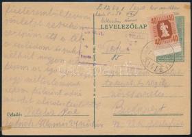 1946 Levelezőlap "M. KIR. MOZGÓPOSTA 141 B"