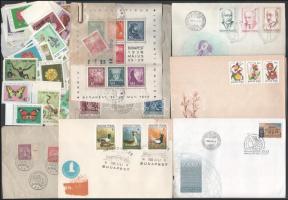 Kis tétel, benne magyar FDC-k, címezetlen FDC-k, emléklap, bélyegek és kivágások + Vietnami postatiszta bélyeg + kevés egyéb vegyes külföldi