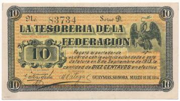 Mexikó / Forradalom / Guaymas 1914. 10c T:AU Mexico / Revolution / Guaymas 1914. 10 Centavos C:AU Krause P#S1058