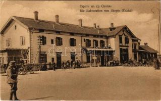 Skopje, Üsküb; Bahnhstation. D. Krepieff / railway station (EK)