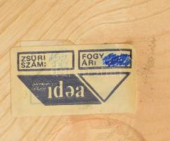 6 darabos fa iparművész reggeliző tál szett, zsűri címkével, d: 16,5 cm