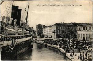 Ajaccio, Arrivée du courrier / steamship arrival (cut)