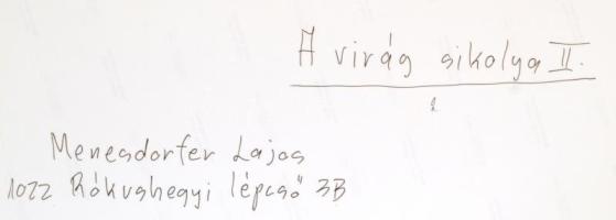 cca 1989 Menesdorfer Lajos (1941-2005) budapesti fotóművész hagyatékából, feliratozott, vintage fotó...