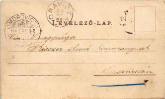 1898 (Vorläufer) Zenta, Senta; Népkerti artézi kút, Szent István templom. Straub Ödön kiadása, Rigle...