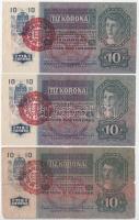 1913-1915. 10K-20K (5x), mindegyik piros "MAGYARORSZÁG" felülbélyegzéssel + 1917. 2K (2x) ...