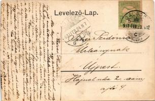 1907 Écska, Német-Ecska, Ecka (Torontál); Kolozsváry kikötő, Gabona rakpart, községháza. Hollaender ...