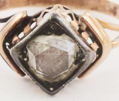 Szoliter gyűrű 14K arany, régi csiszolású gyémánttal. 0,6 ct. (G, SI2) m: 50. 2,38 g