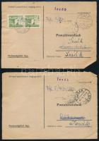 1957 2 db Díjhiányjelentés / Report of missing franking