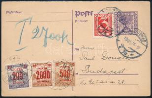 1925 Levelezőlap Ausztriából Budapestre, 2.700K portóval / Postcard from Austria to Budapest with 2.700K postage due