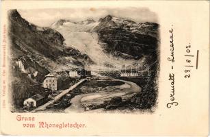 1902 Rhonegletscher, Rhone Glacier; (EK)