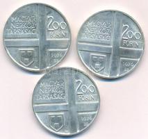 1976. 200Ft Ag (3xklf) "Magyar festők I. / Derkovits, Szinyei, Munkácsy" T:BU patina Adamo...