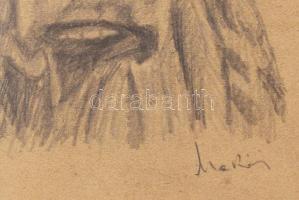 Makói Sándor (-): Állatgondozó. Ceruza, papír, jelzett. Dekoratív, üvegezett fakeretben. 29,5x41 cm