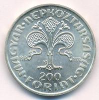 1978. 200Ft Ag "Első magyar aranyforint" T:BU patina Adamo EM56