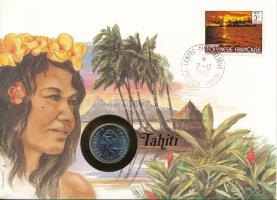 Francia Polinézia 1984. 10Fr Ni "Tahiti" feliratú felbélyegzett borítékban, bélyegzéssel T:UNC French Polynesia 1984. 10 Francs Ni in "Tahiti" envelope with stamp, and cancellation C:UNC