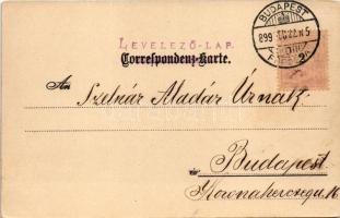 1899 (Vorläufer) Kerékpáros úr / Gentleman on bicycle. Graph. Kunstanstalt Aug. Strasilla, Troppau. ...