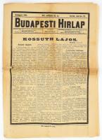 1894 Budapesti Hírlap XIV. évf. 85. száma, 1894. március 28., benne Kossuth Lajos temetésével kapcsolatos hírekkel, 18 p.