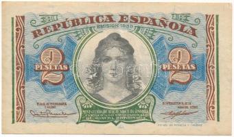 Spanyolország 1938. 2P T:F erős papír Spain 1938. 2 Pesetas C:F sturdy paper Krause P#95