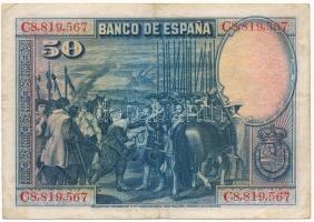 Spanyolország 1928. 50P T:F
Spain 1928. 50 Pesetas C:F 
Krause P#75