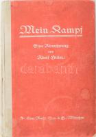 Hitler, Adolf: Mein Kampf I.kötet. Első kiadás! München, 1925. Franz, Eber Nachfolger 1 t XVI. 392p. 32t. Kiadói, enyhén foltos félvászon kötésben, néhány lap enyhén foltos.