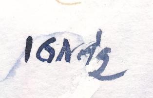 Ignác (?) jelzéssel: Kutya portré. Akvarell, papír. P,aszpartuban. 24x19 cm