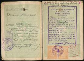 1928 A Magyar Királyság által kiállított fényképes útlevél Valla József gyergyóalfalvi születésű bék...