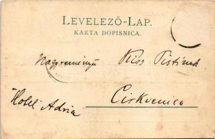 Pakrác, Pakratz, Pakrac; utca és templom. Montázs kerékpáros balesettel / street, church. Montage wi...