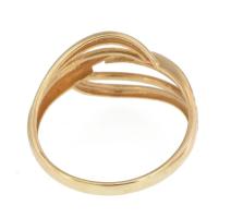 Arany (Au) 14K áttört többszálas gyűrű, jelzett, méret: 59, nettó: 2 g