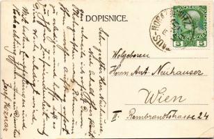 Zichovice, Schichowitz; Koznarova restaurace, Nádrazí, Rábí, Zichovice-zámek / restaurant, railway s...