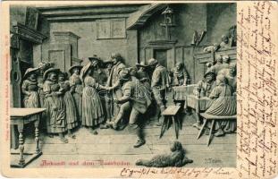 1899 (Vorläufer) Ankunft auf dem Tanzboden. Verlag v. B. Johannes Hofphot. Meran-Obermais (Südtirol) No. 37. / South Tyrolean folklore, dance (fa)