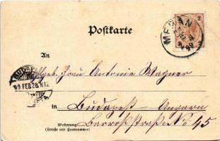 1899 (Vorläufer) Ankunft auf dem Tanzboden. Verlag v. B. Johannes Hofphot. Meran-Obermais (Südtirol)...