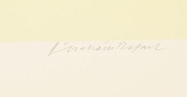 Ábrahám Rafael (1929-2014): Tisztelet Dürernek I. Ofszet, papír, jelzett. 40x26 cm. Lap alján kisebb...